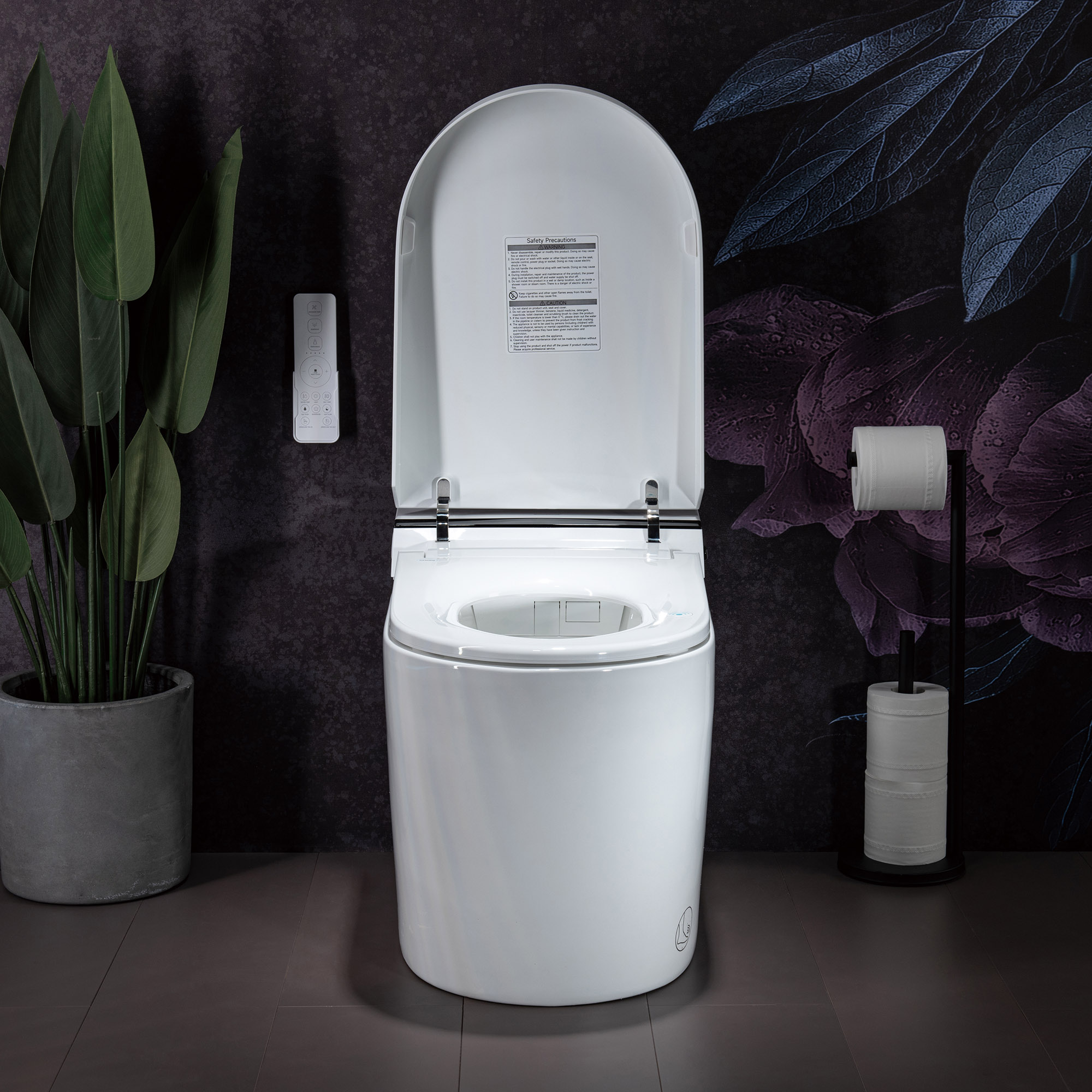  WOODBRIDGE B0990S One Piece Elongated Smart Toilet Bidet with Auto Open & Close, Auto Flush, Foot Sensor Flush, LED Temperature Display, Heated Seat and Integrated Multi Function Remote Control, White_21021