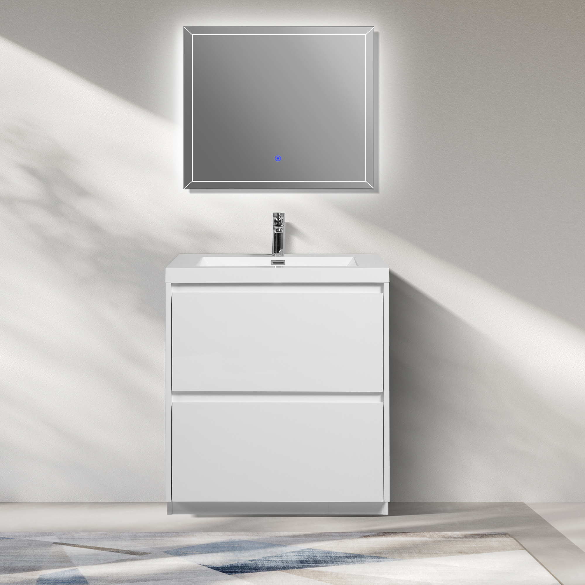 WOODBRIDGE 29-1/2 in. W x 19-5/8 in. D Freestanding Vanity with Resin Composite Vanity Top in White