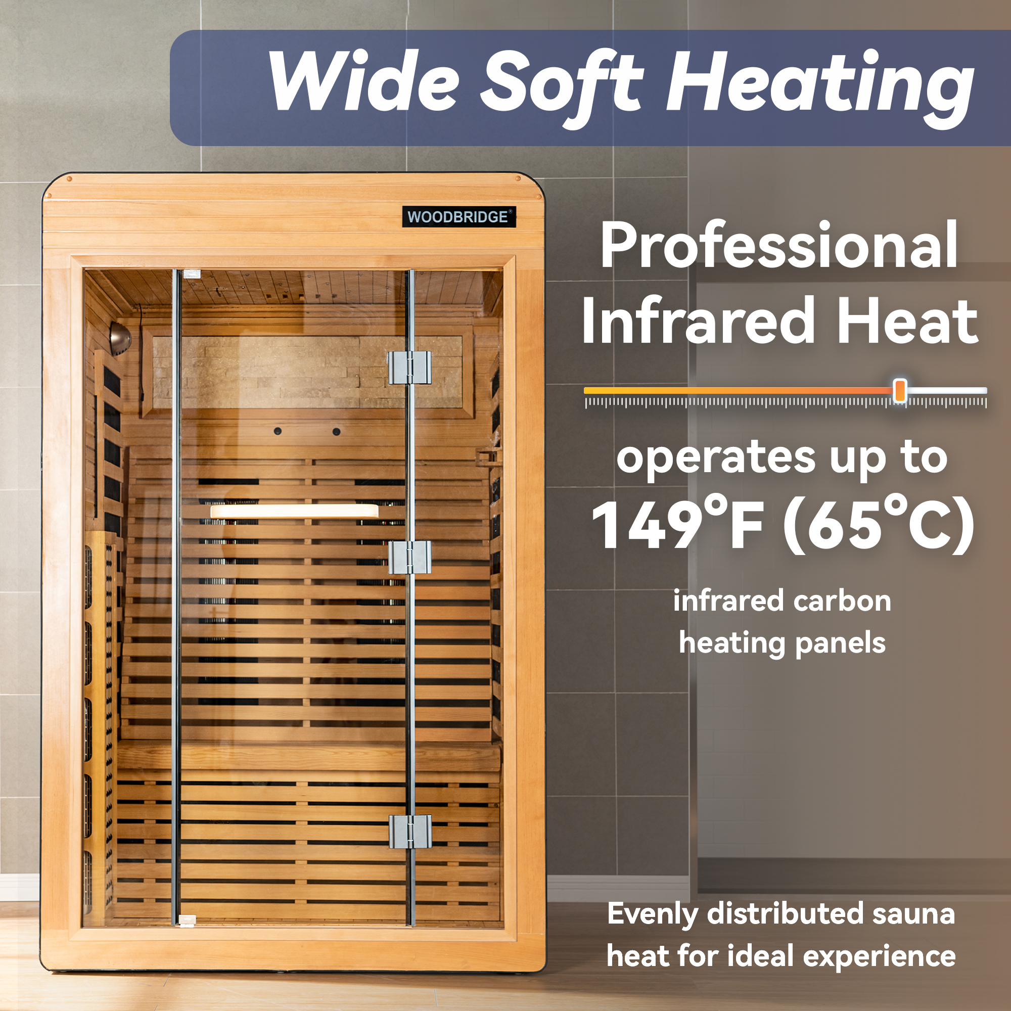  2 Person Canadian Hemlock Wood Infrared Sauna For Home With Touch-Tone Keypad, Led Color Therapy Light, Tempered Glass Door And A Top Vent_20982