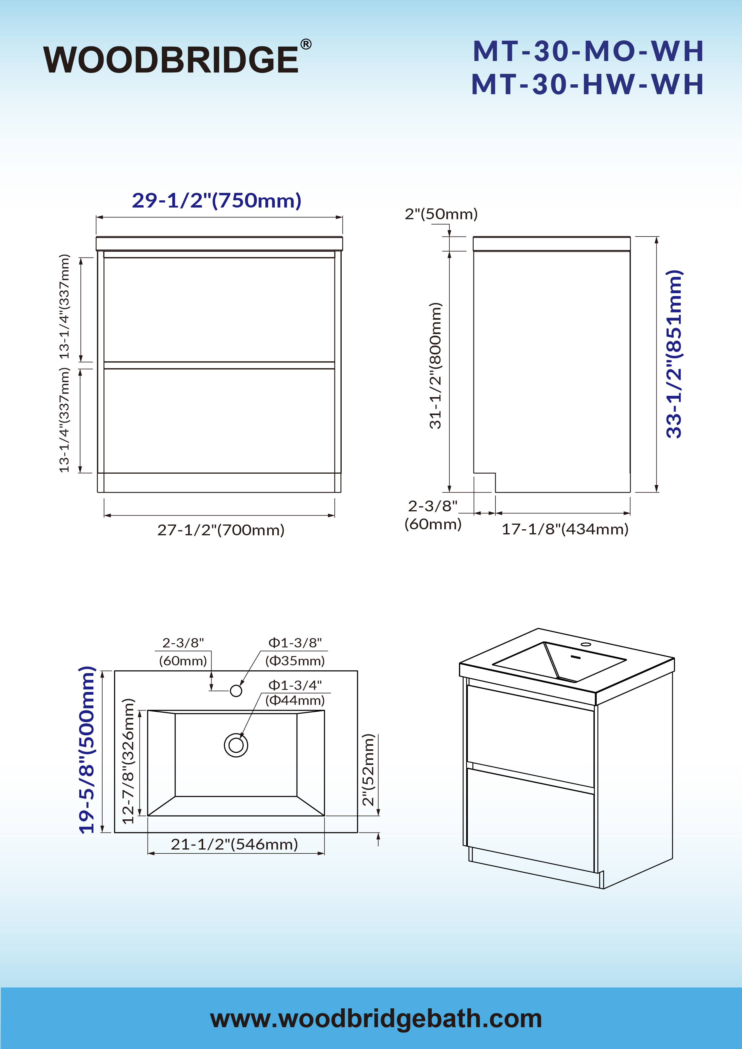  WOODBRIDGE 29-1/2 in. W x 19-5/8 in. D Freestanding Vanity in Mature Oak with Resin Composite Vanity Top in Glossy White_24021