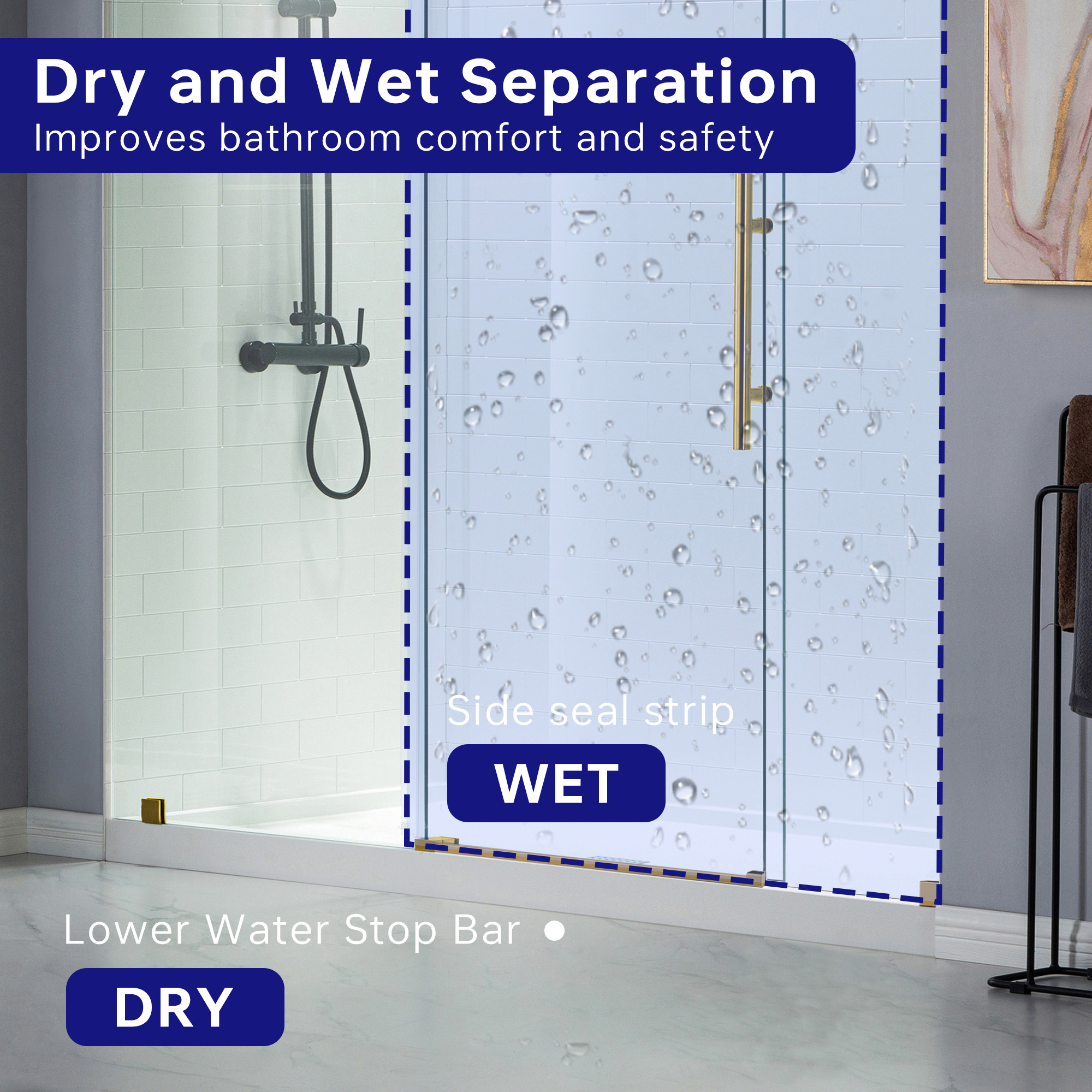  WOODBRIDGE Frameless Shower Doors 68-72