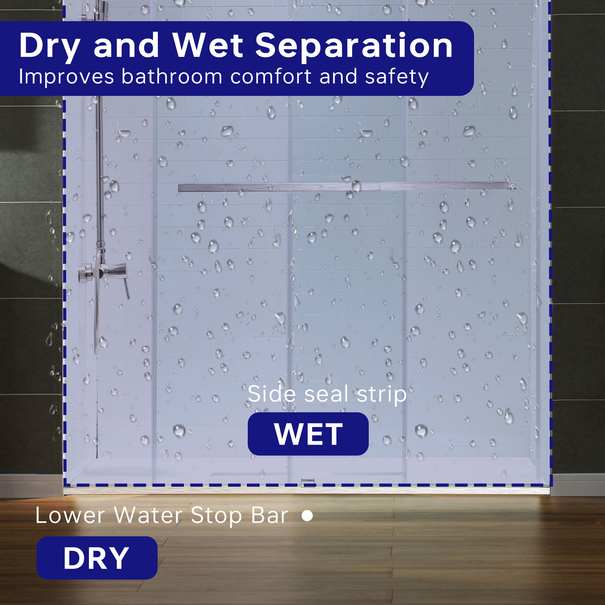  WOODBRIDGE Frameless Shower Doors 56-60