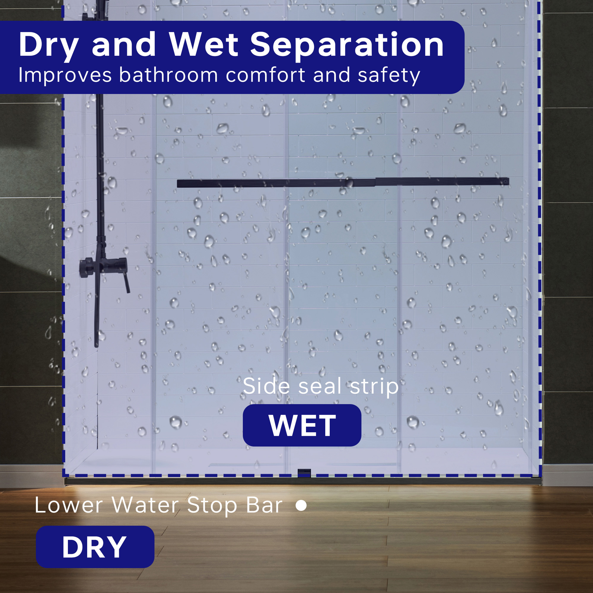  WOODBRIDGE Frameless Shower Doors 56-60