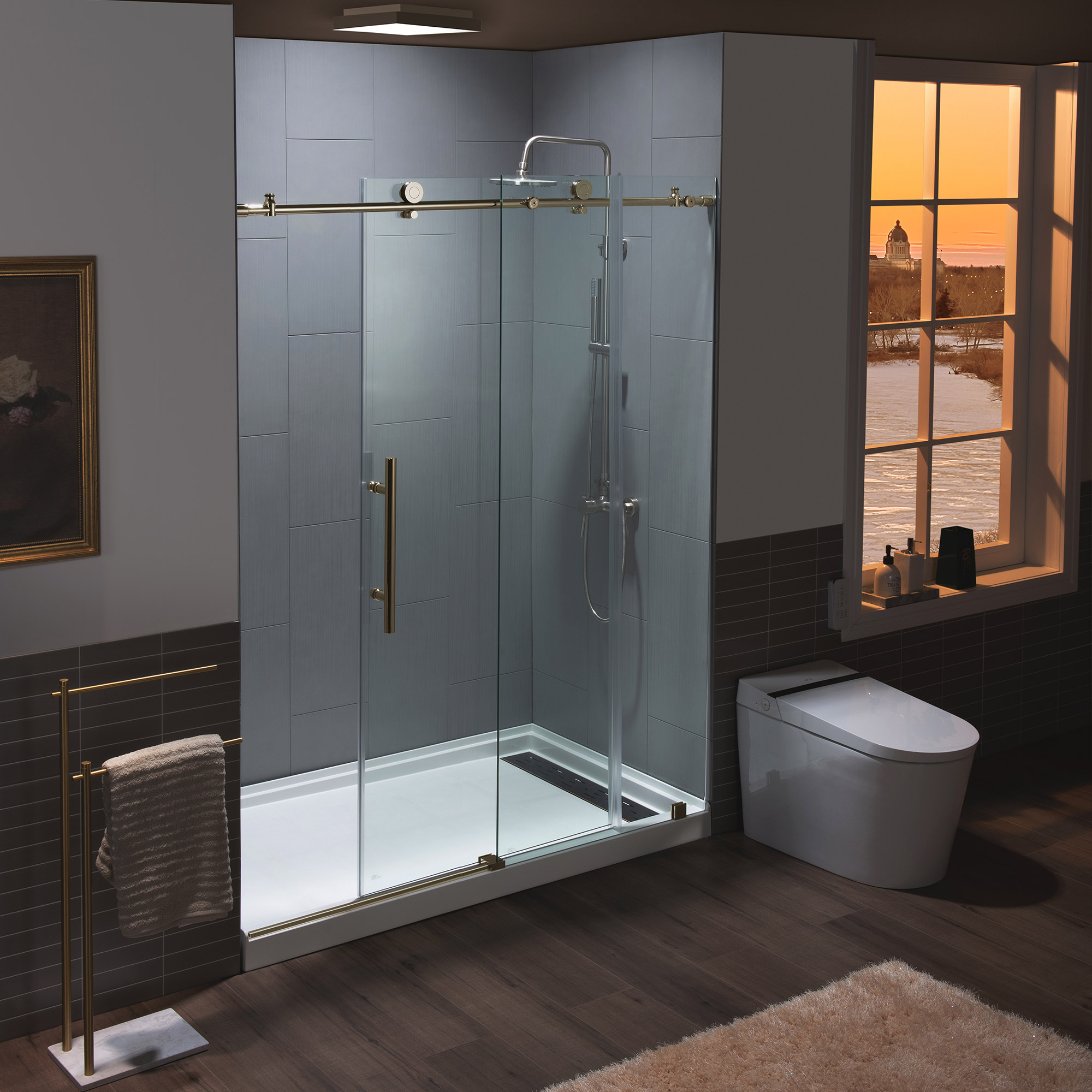  WOODBRIDGE Frameless Shower Doors 56-60