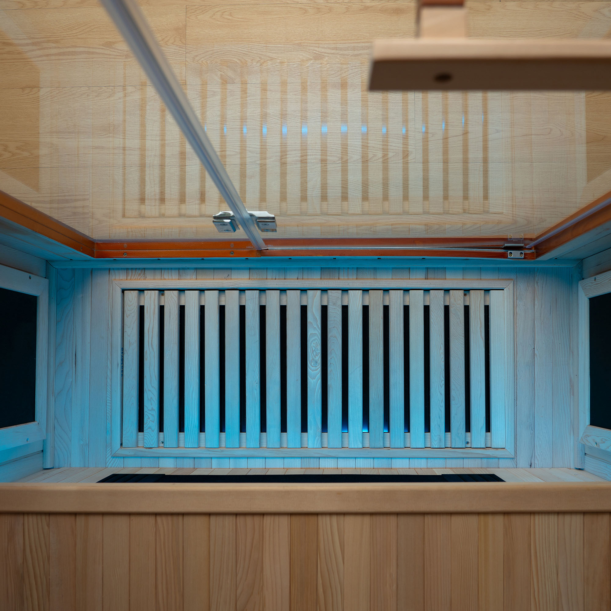  2-Person Indoor FAR Infrared Sauna Crafted from Canadian Hemlock with Red Light Therapy, Bluetooth Speaker, Smart Control Panel & Chromotherapy Lighting_25297