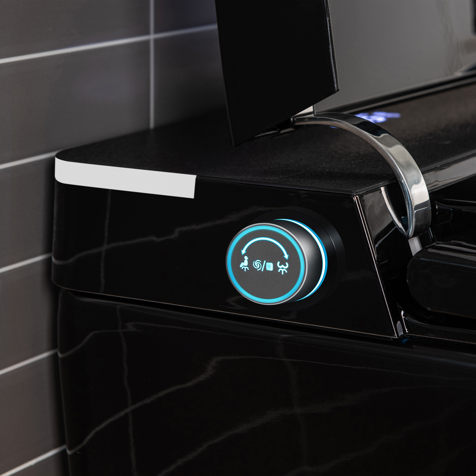  WOODBRIDGE EBT-HB02 One-Piece Square Smart Bidet Toilet with Auto Open & Close, Foot Sensor, Auto Flush, Multiple Spray Modes, Heated Seat, Warm Water and Air Dryer, Auto LED Nightlight, Glossy Black_25330