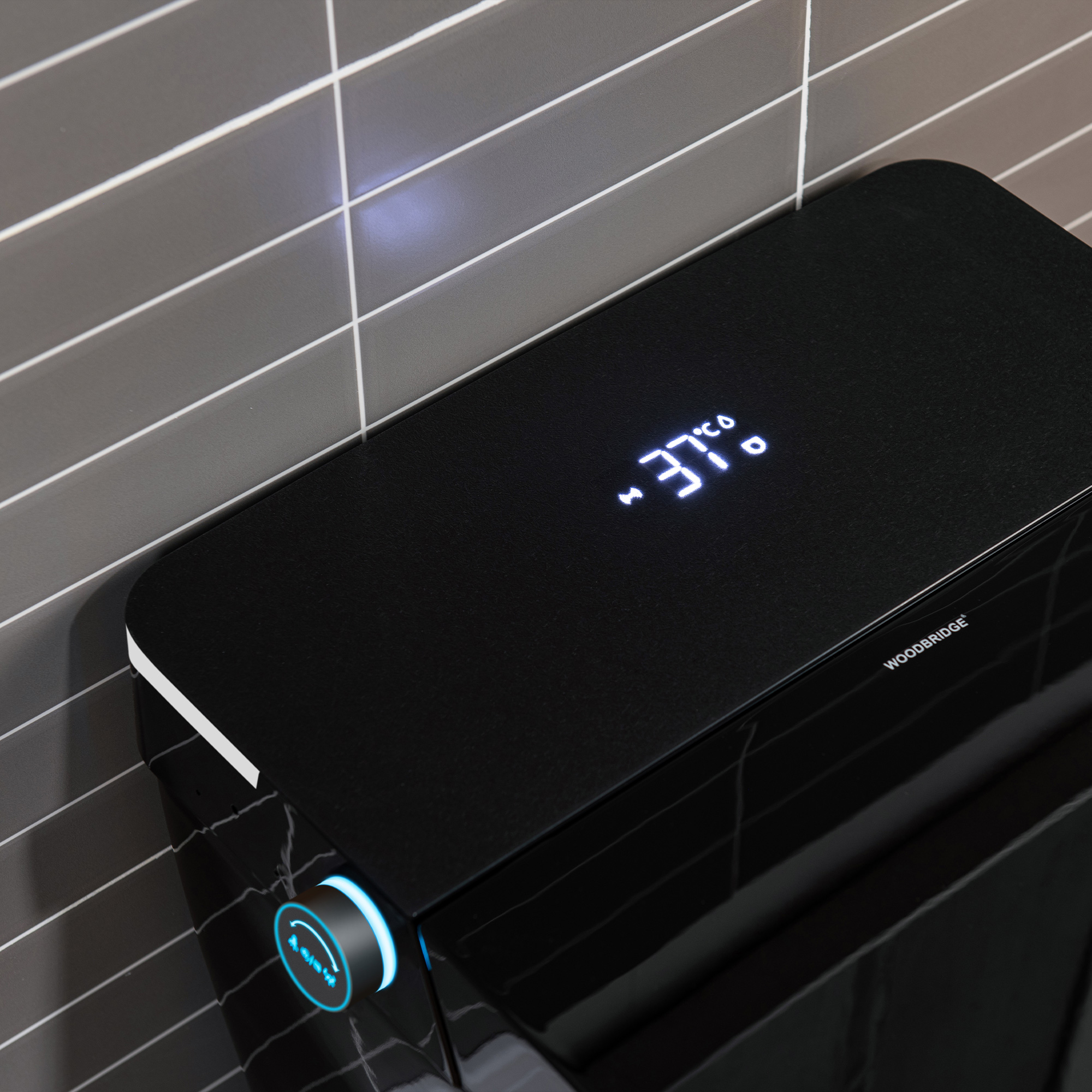  WOODBRIDGE EBT-HB02 One-Piece Square Smart Bidet Toilet with Auto Open & Close, Foot Sensor, Auto Flush, Multiple Spray Modes, Heated Seat, Warm Water and Air Dryer, Auto LED Nightlight, Glossy Black_25331