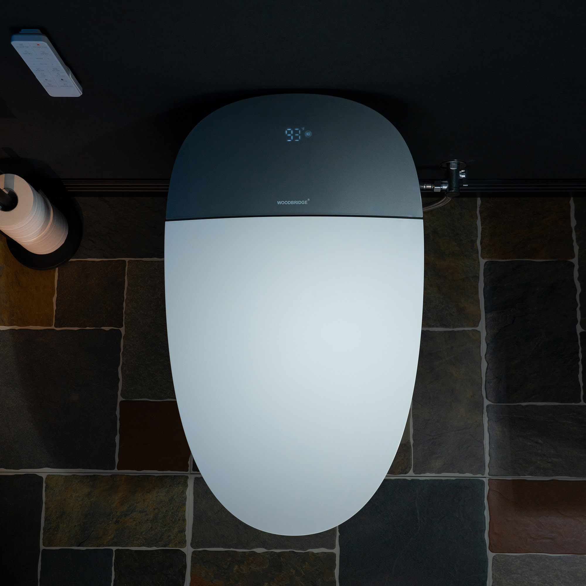  WOODBRIDGE Smart Bidet Toilet Auto Open & Close, Auto Flush, Foot Sensor, Cleaning Foam Dispenser, Heated Seat and ADA Chair Height Design, EBT230_14589