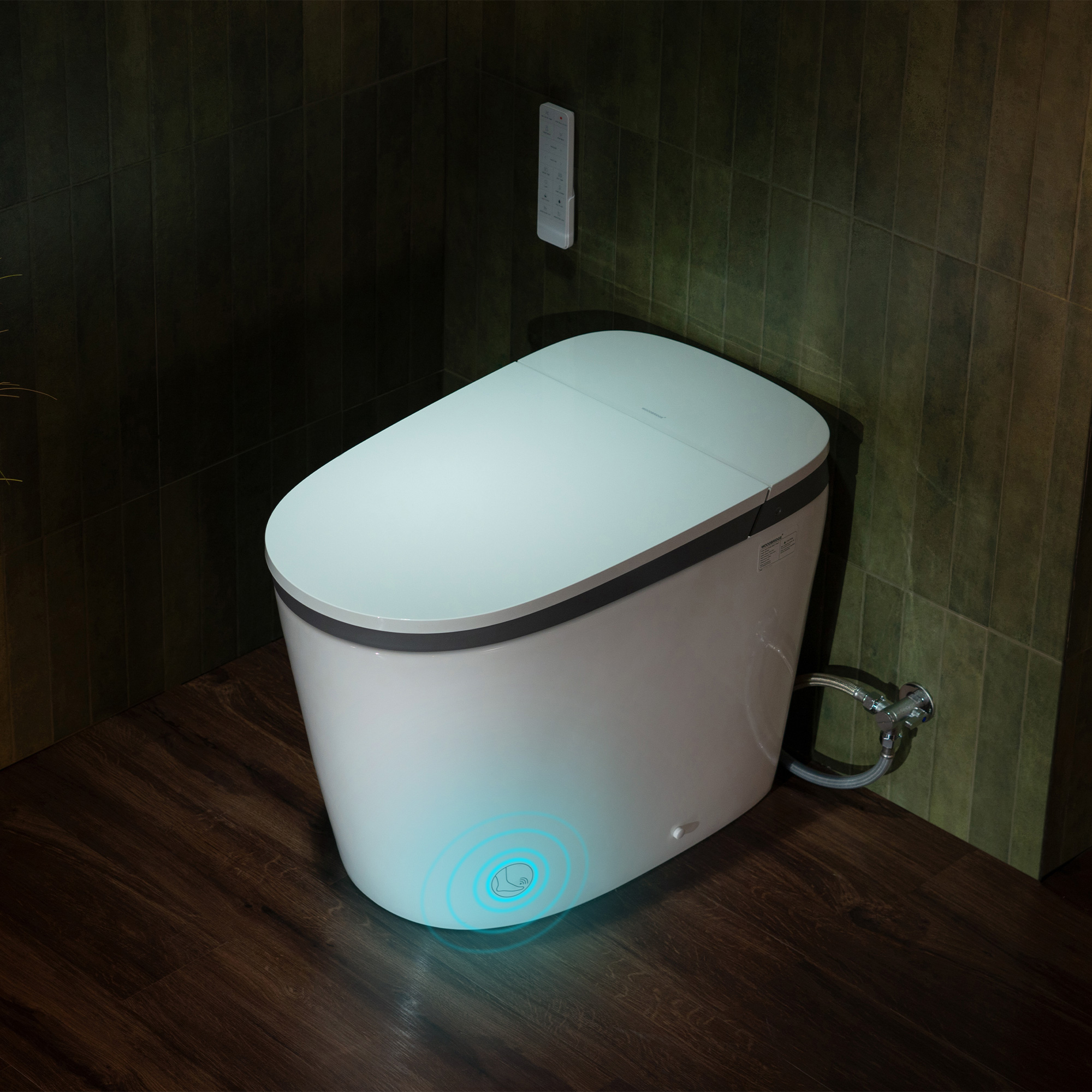  WOODBRIDGE Smart Bidet Toilet with Auto Open/Close, Foot Sensor, Automatic Flush, Foam Shield, Heated Seat, and ADA-Compliant Chair Height Design - Model, EBT350_14593
