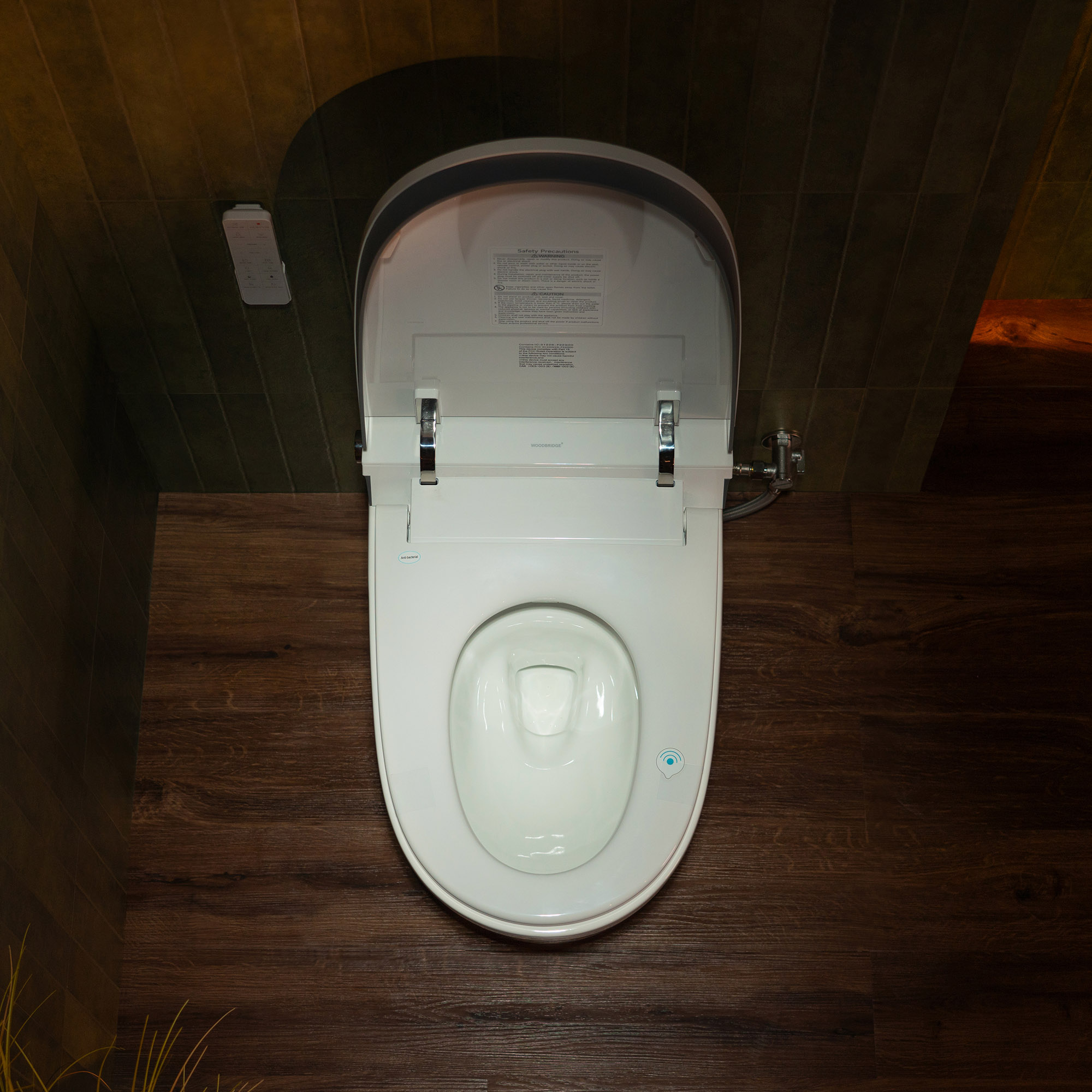  WOODBRIDGE Smart Bidet Toilet with Auto Open/Close, Foot Sensor, Automatic Flush, Foam Shield, Heated Seat, and ADA-Compliant Chair Height Design - Model, EBT350_14608