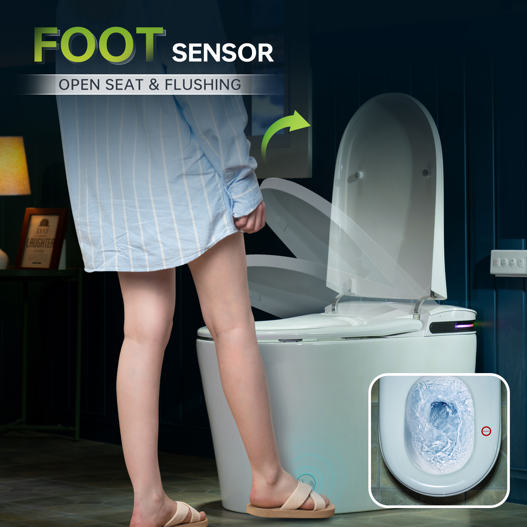  WOODBRIDGE GT071 Smart Toilet with Auto Open/Close Lid, Foot Sensor, Zero Pressure System, Fragrance System, UV Self-Cleaning Nozzle & Multi-Function Wash & Warm Air Dry – Perfect for Low Water Pressure Homes & Enhanced Hygiene_25492