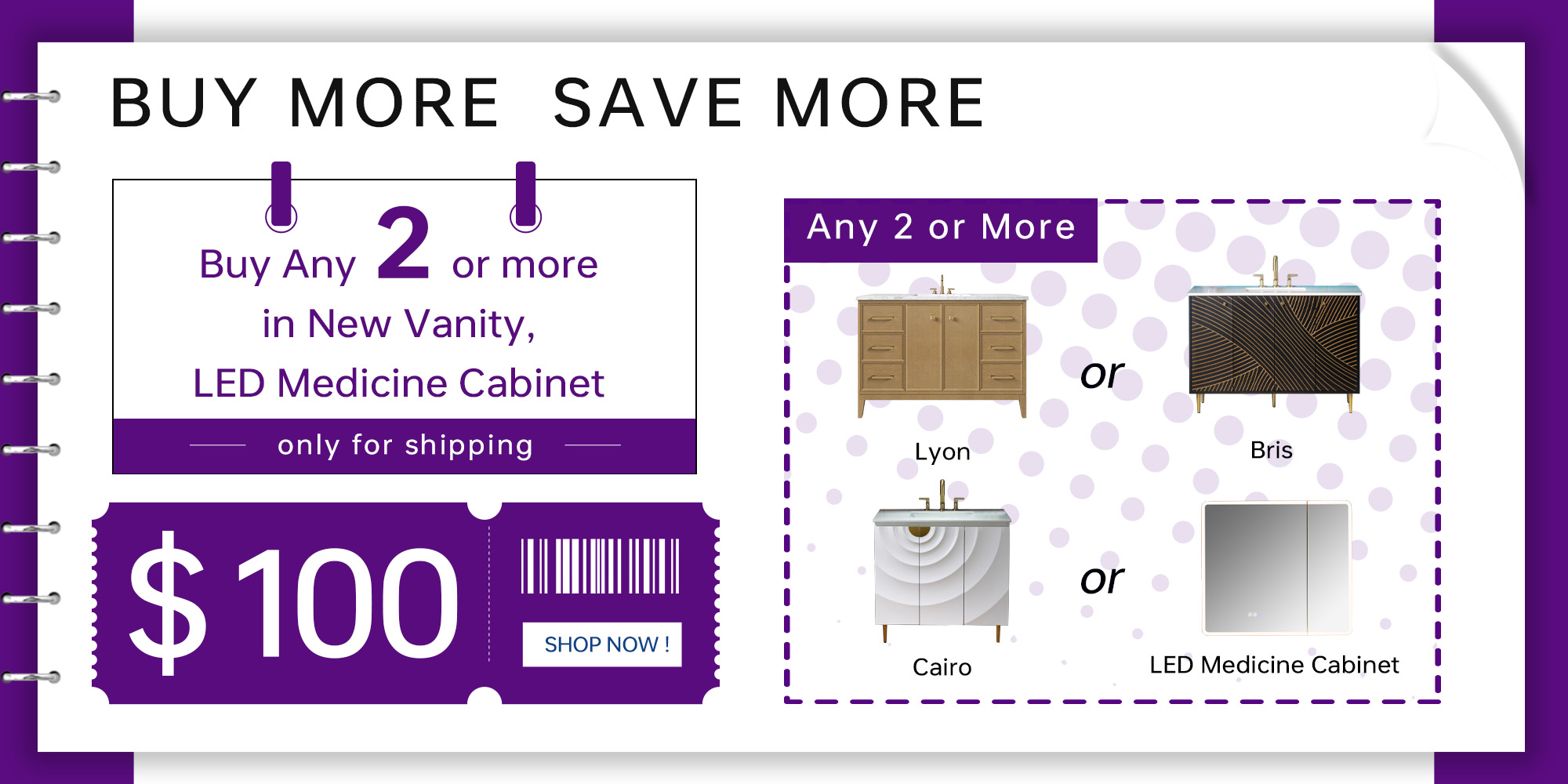 Buy Any 2 ltems in New Vanity, Medicine Cabinet