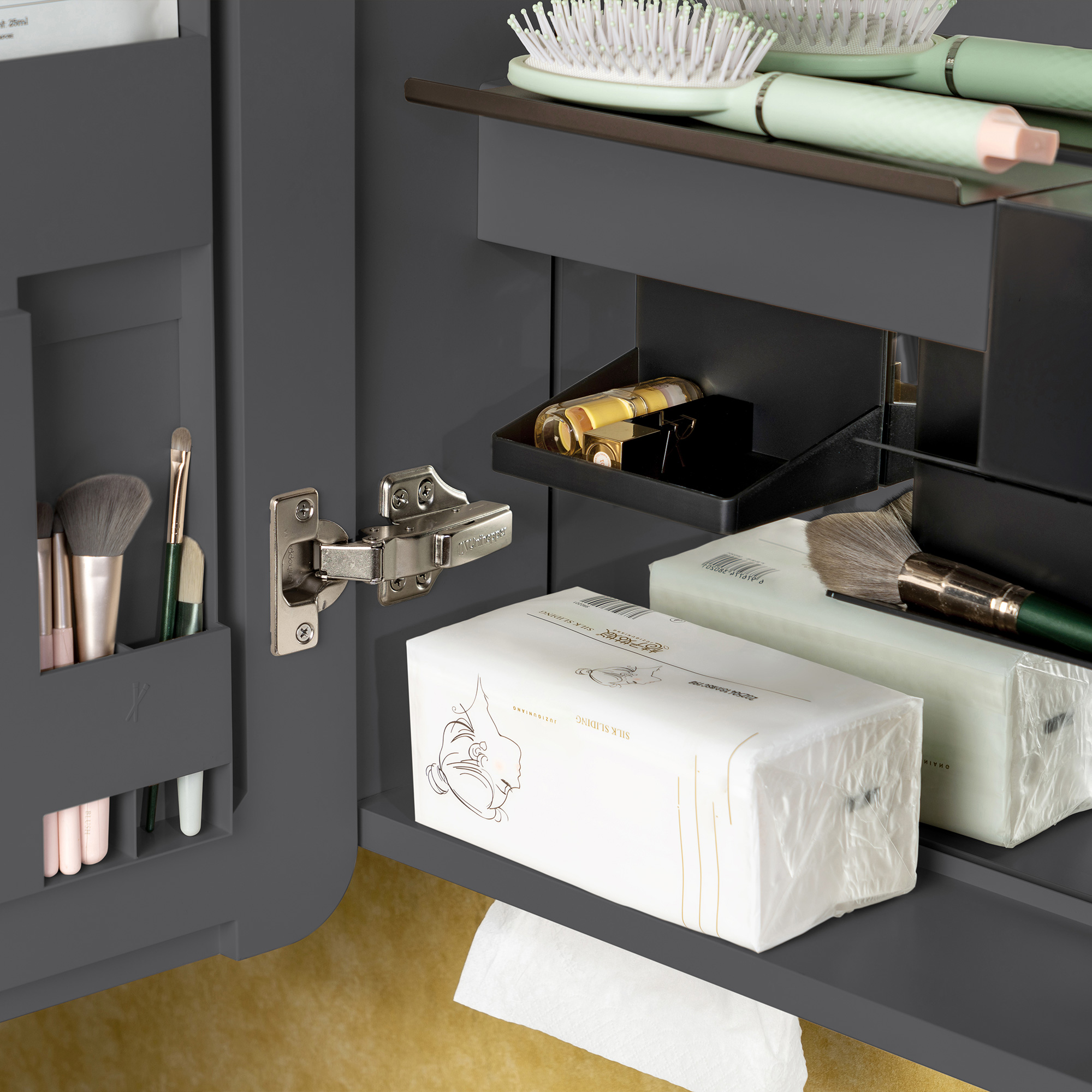  WOODBRIDGE Modern Rectangular Medicine Cabinet with Rounded Corners (30.75” W x 27.5” H) – Smart Storage, Anti-Fog Mirror, LED Lighting, Medium-Sized, RC3028-GR_25729