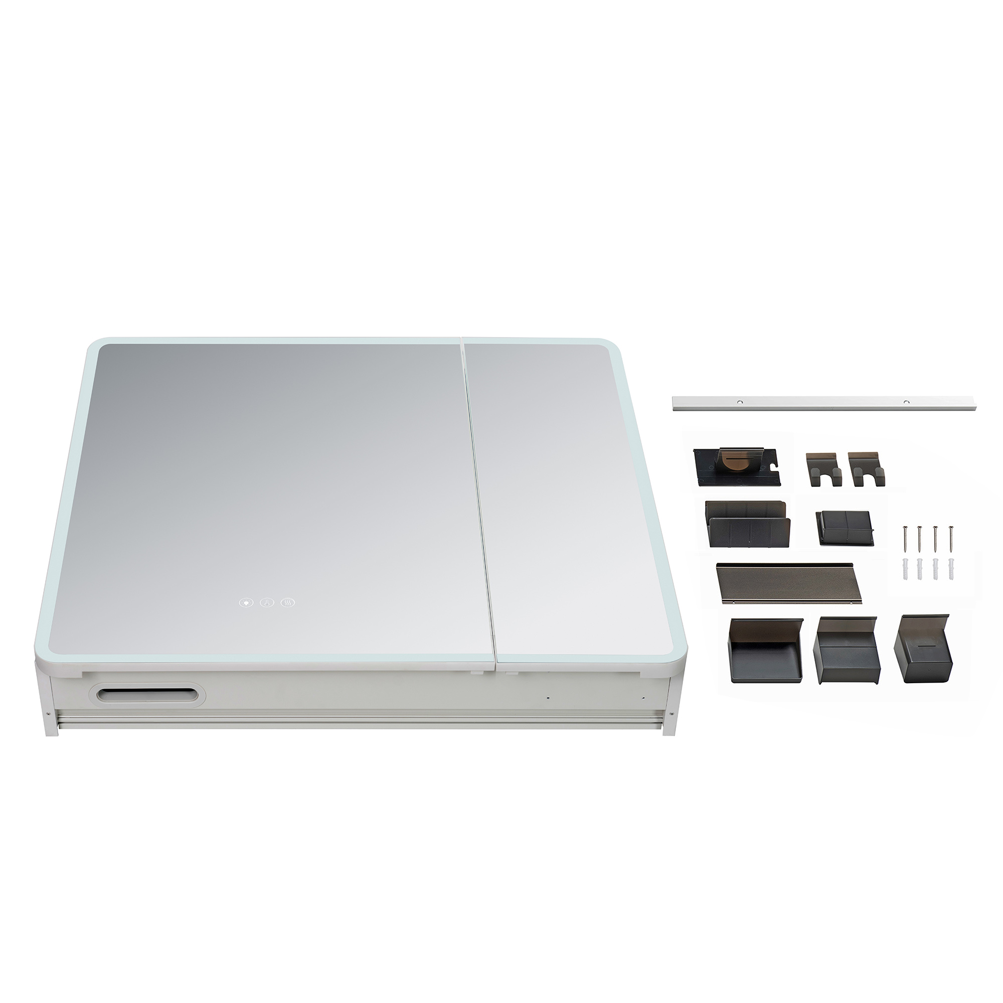  WOODBRIDGE Modern Rectangular Medicine Cabinet with Rounded Corners (30.75” W x 27.5” H) – Smart Storage, Anti-Fog Mirror, LED Lighting, Medium-Sized, RC3028-IV_25757