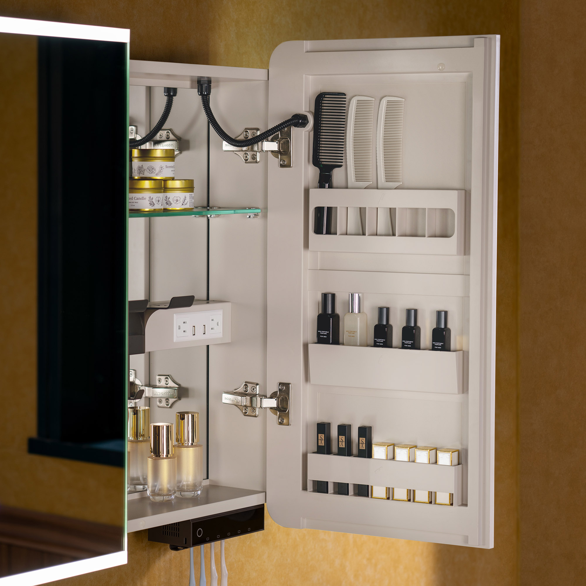  WOODBRIDGE Modern Rectangular Medicine Cabinet with Rounded Corners (36.5” W x 27.5” H) – Smart Storage, Anti-Fog Mirror, LED Lighting, Medium-Sized, RC3628-IV_25762