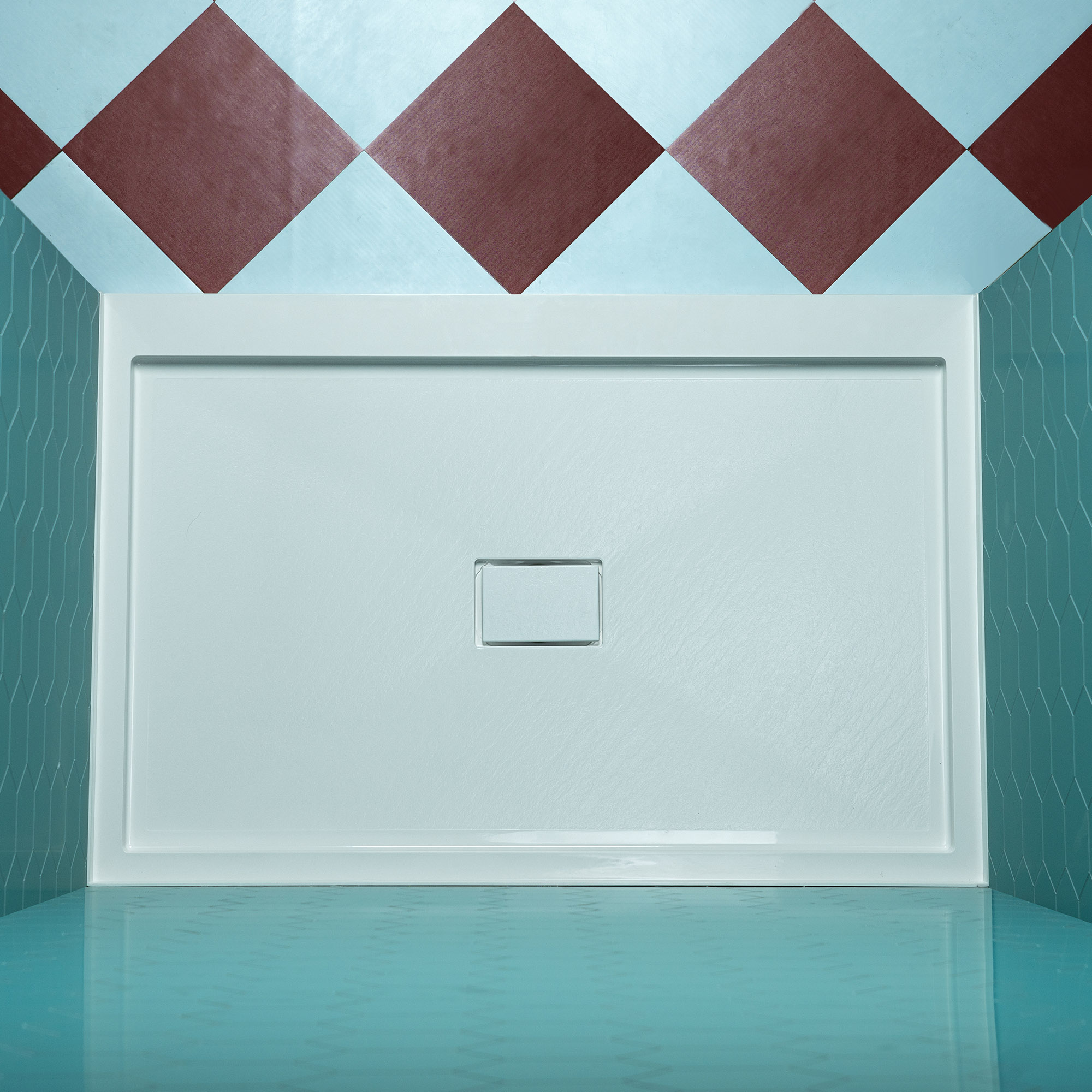  WOODBRIDGE 48 in. x 32 in. Solid Surface Shower Pan Base in White, Alcove Installation with Center Drain, Slip-Resistant & Mold-Resistant_25822