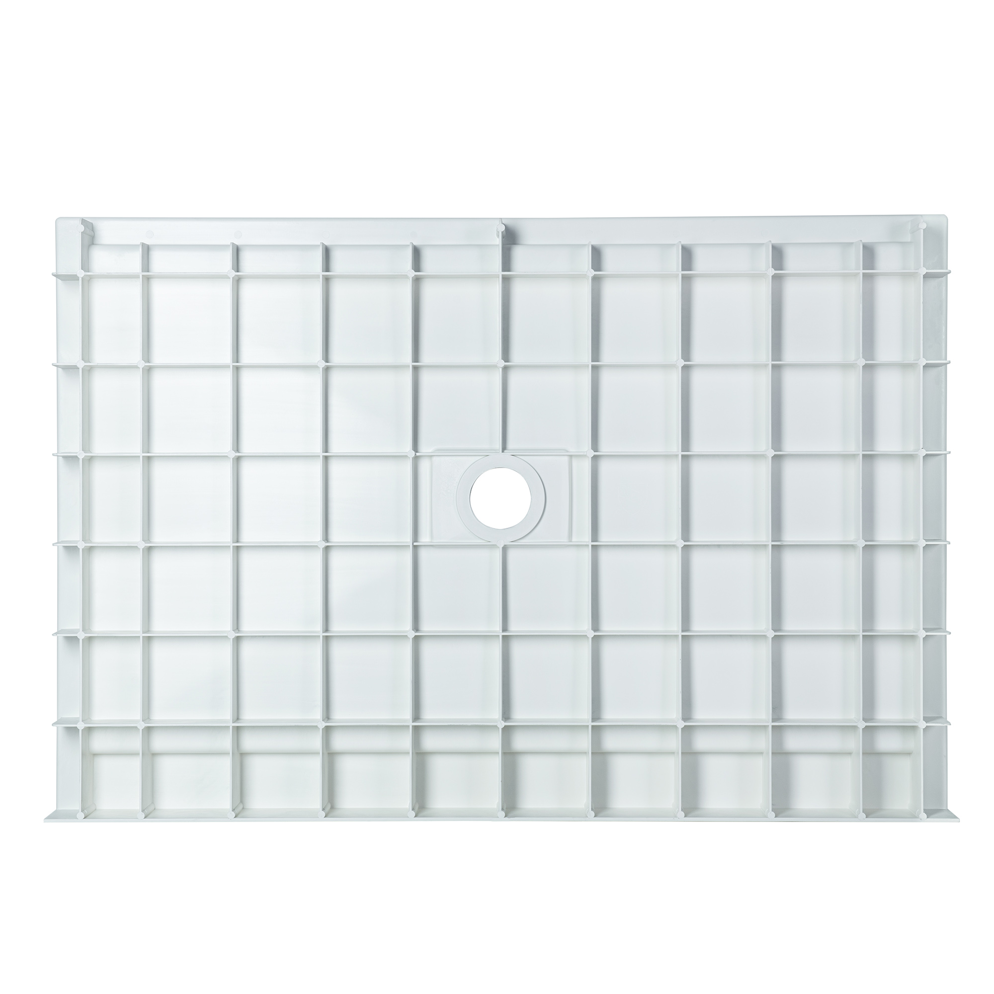  WOODBRIDGE 48 in. x 32 in. Solid Surface Shower Pan Base in White, Alcove Installation with Center Drain, Slip-Resistant & Mold-Resistant_25823
