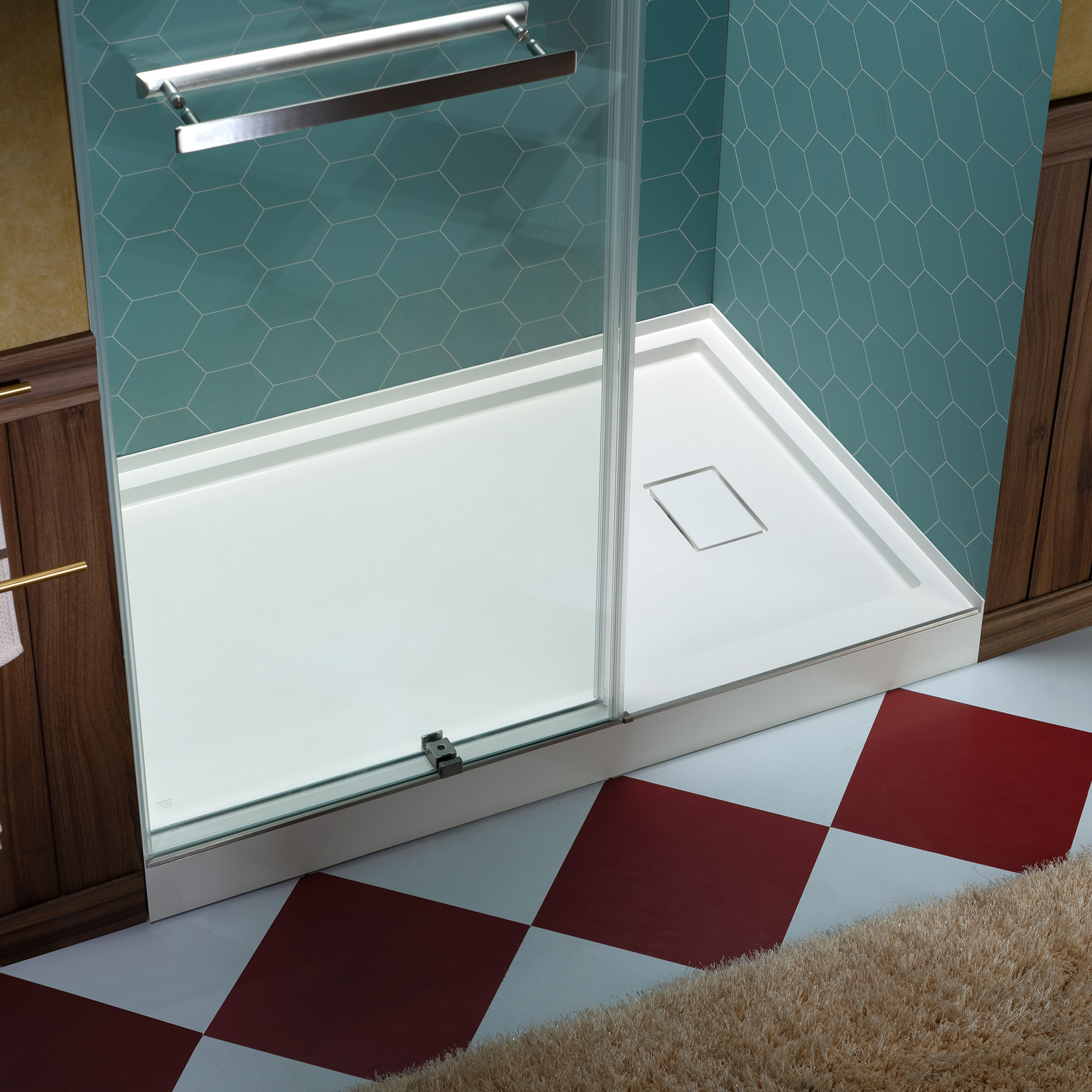  WOODBRIDGE 48 in. x 36 in. Solid Surface Shower Pan Base in White, Alcove Installation with Right Drain, Slip-Resistant & Mold-Resistant_25858