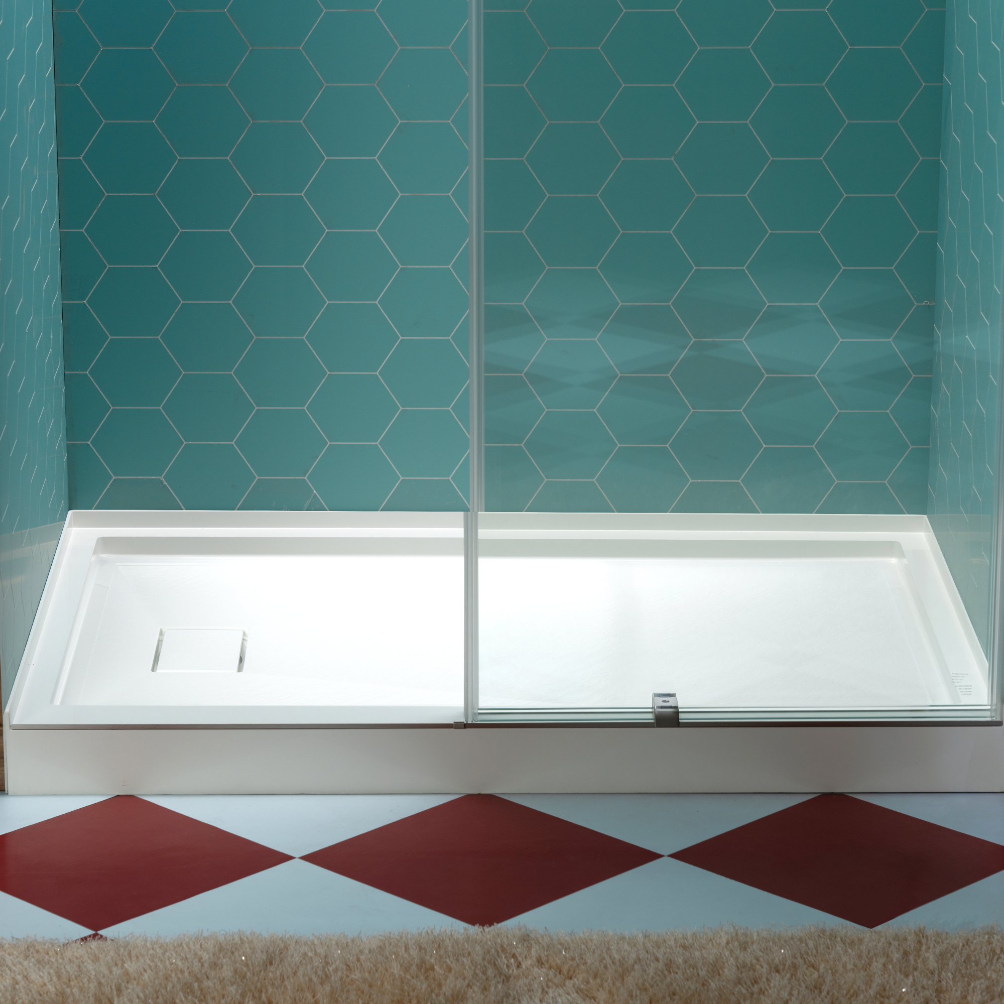  WOODBRIDGE 60 in. x 30 in. Solid Surface Shower Pan Base in White, Alcove Installation with Left Drain, Slip-Resistant & Mold-Resistant_25870