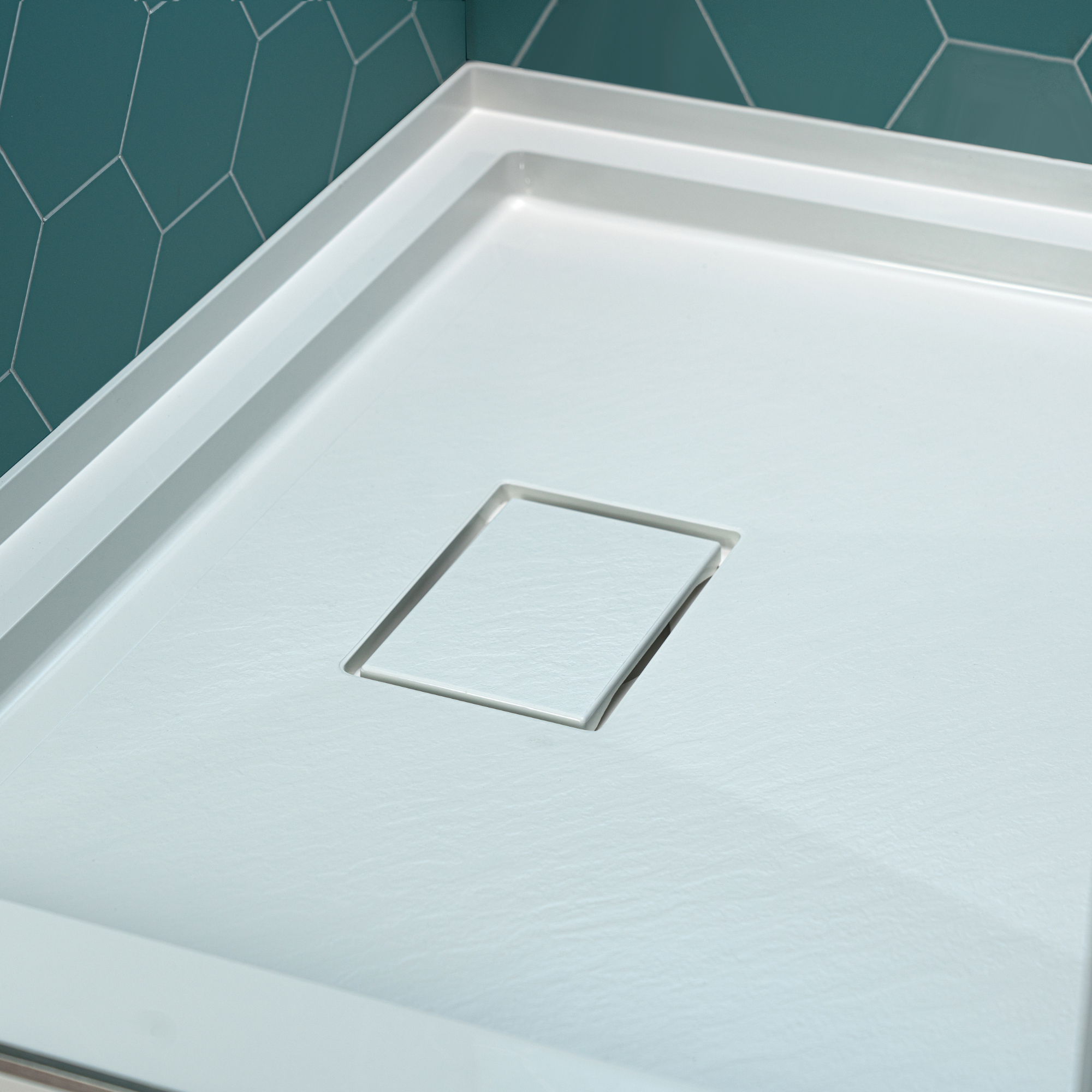  WOODBRIDGE 60 in. x 36 in. Solid Surface Shower Pan Base in White, Alcove Installation with Left Drain, Slip-Resistant & Mold-Resistant_25935