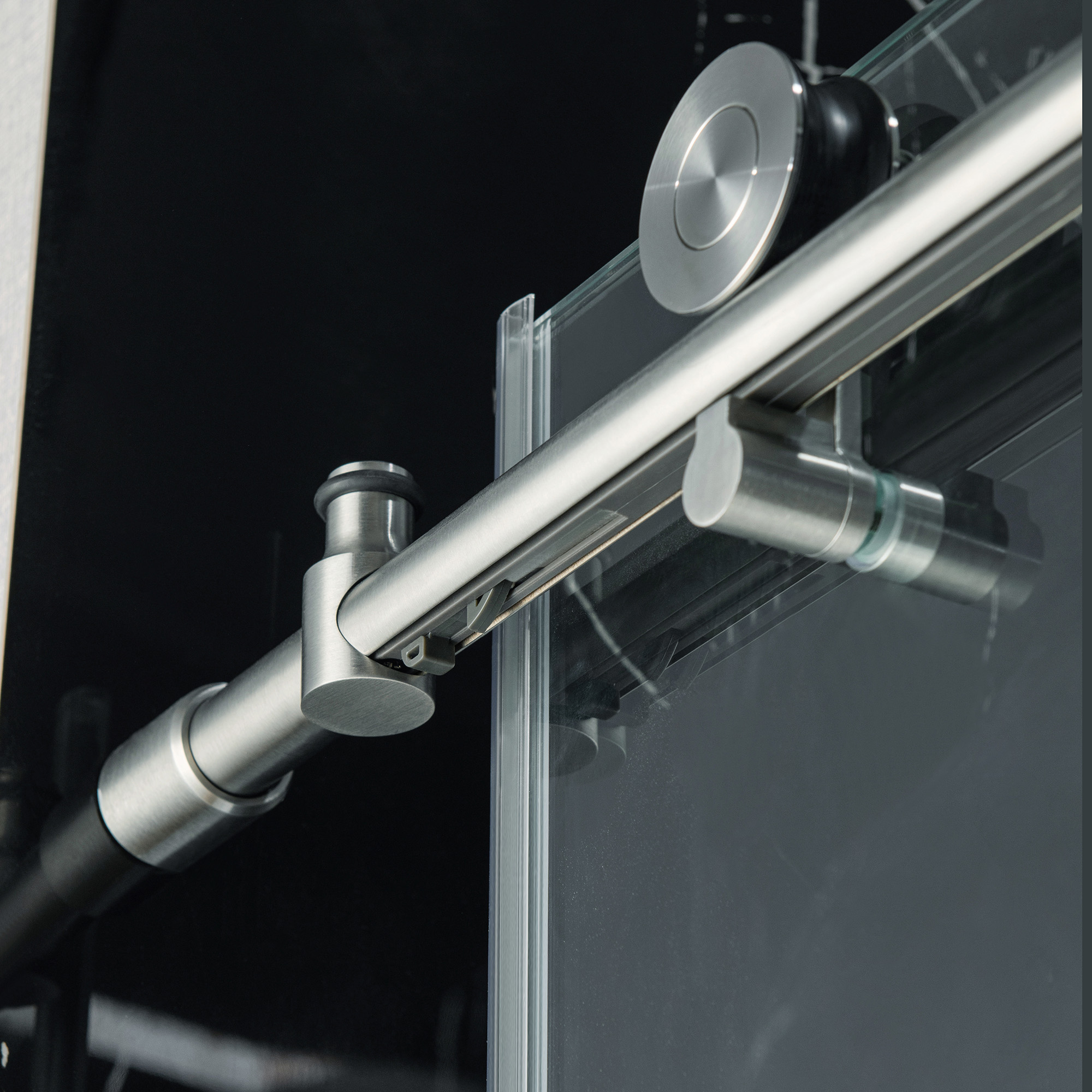  WOODBRIDGE Frameless Single Sliding Shower Door with Soft Close System, 57.5-60