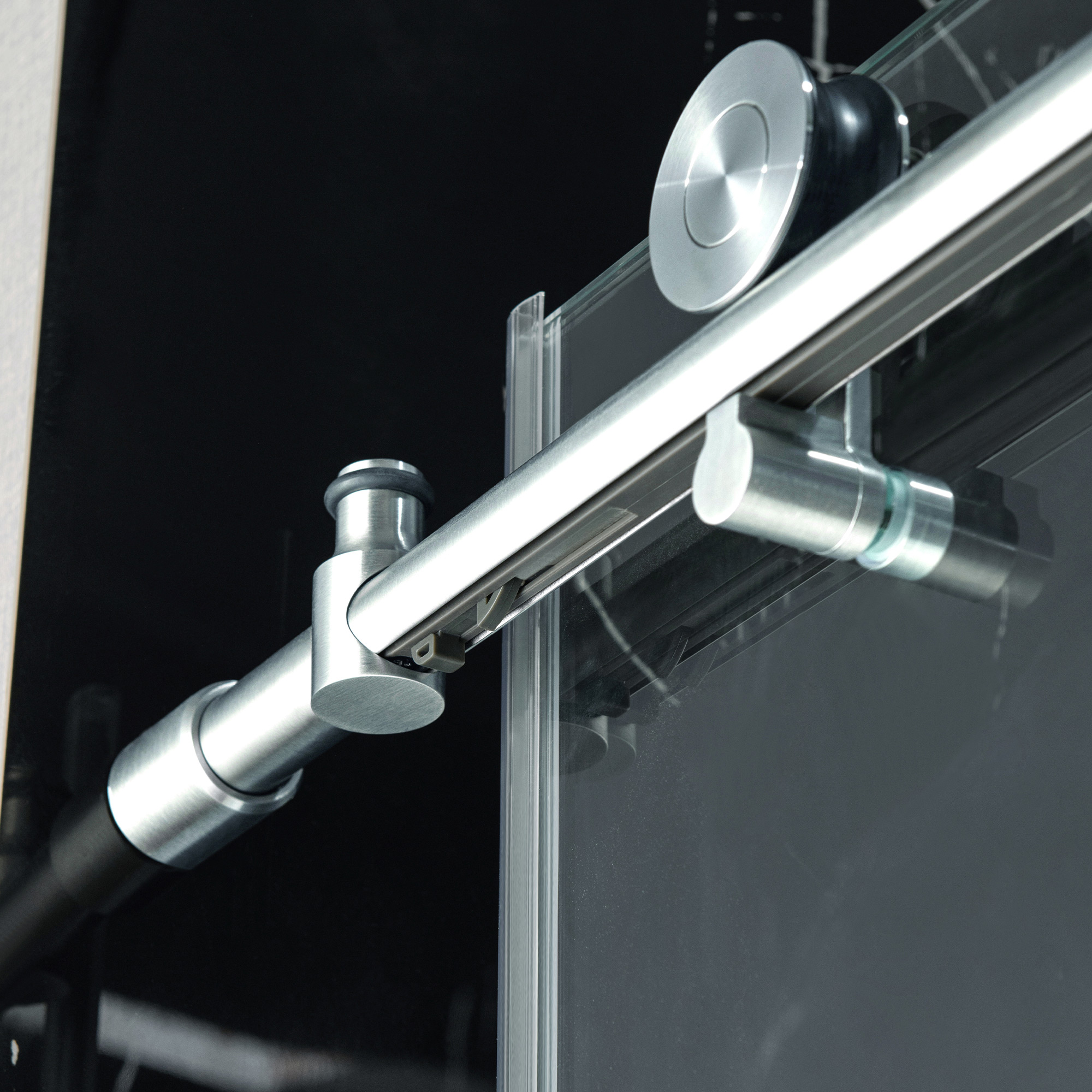  WOODBRIDGE Frameless Single Sliding Shower Door with Soft Close System, 57.5-60