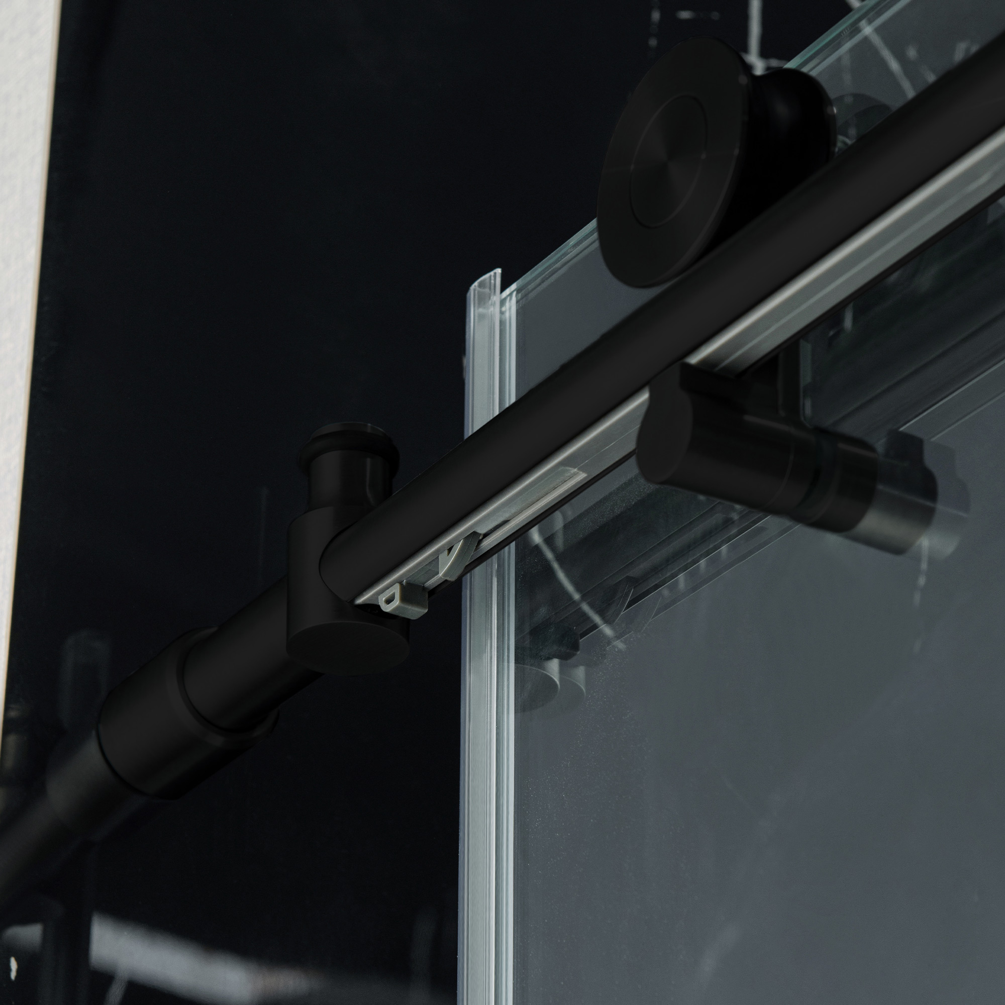  WOODBRIDGE Frameless Single Sliding Shower Door with Soft Close System, 57.5-60