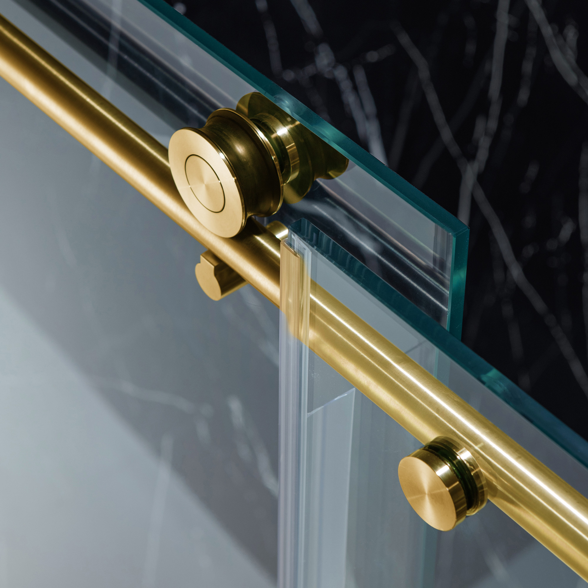  WOODBRIDGE Frameless Single Sliding Shower Door with Soft Close System, 57.5-60