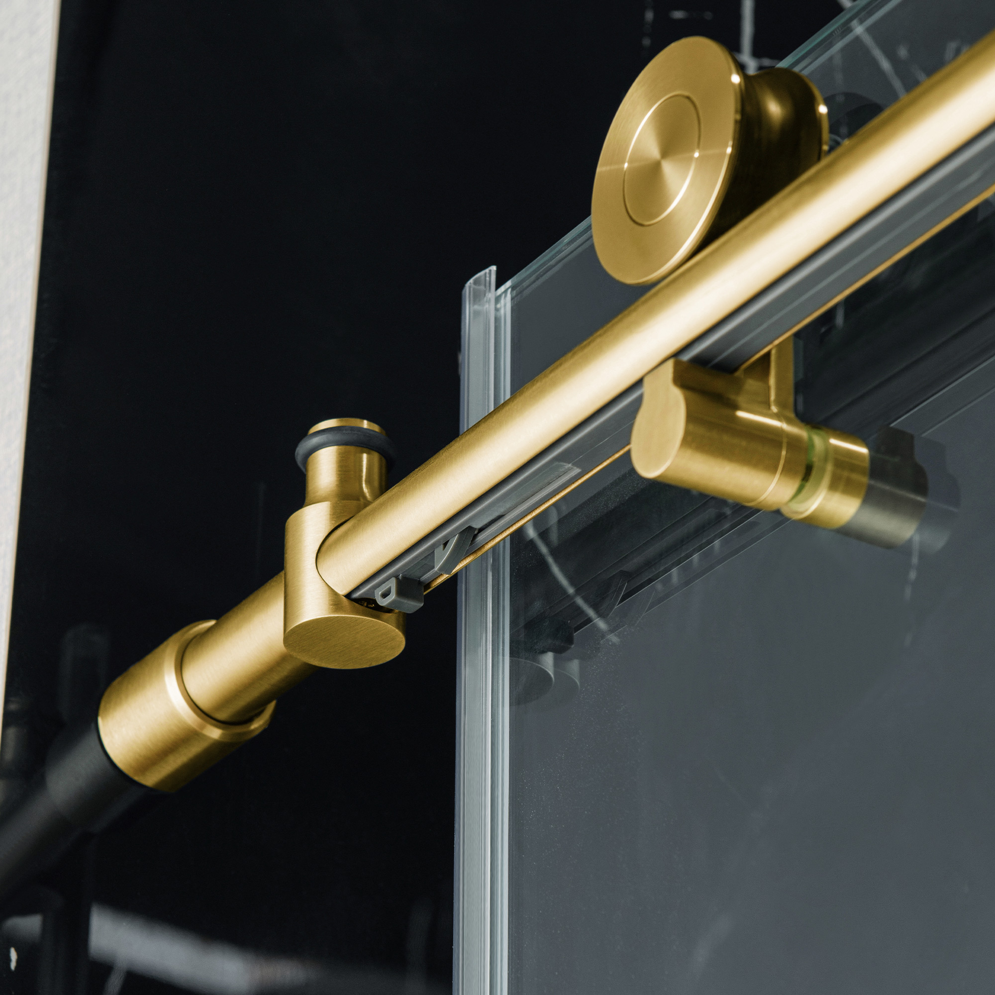  WOODBRIDGE Frameless Single Sliding Shower Door with Soft Close System, 57.5-60