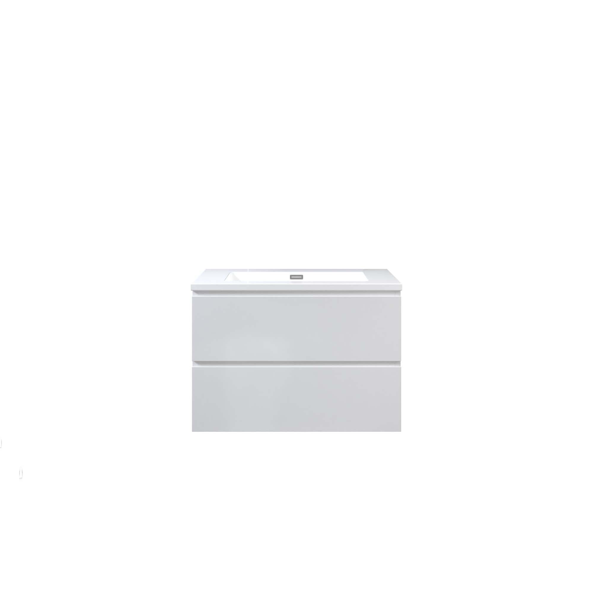  WOODBRIDGE 29-1/2 in. W x 19 in. D Wall Mounted Floating Vanity in Glossy White with Resin Composite Vanity Top in Glossy White_27123