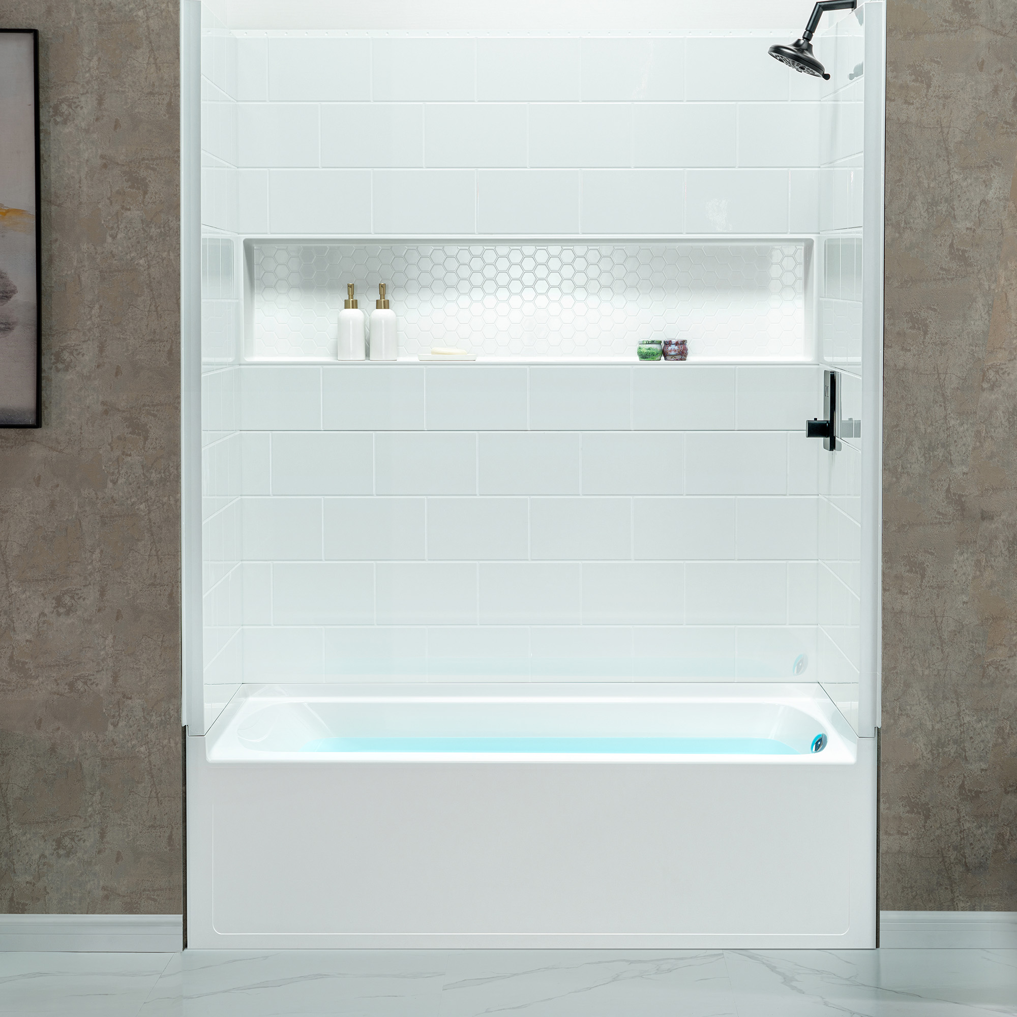 Woodbridge 60” x 32” 4-Piece Direct-to-Stud Alcove Tub Surround Wall Panel Kit in White