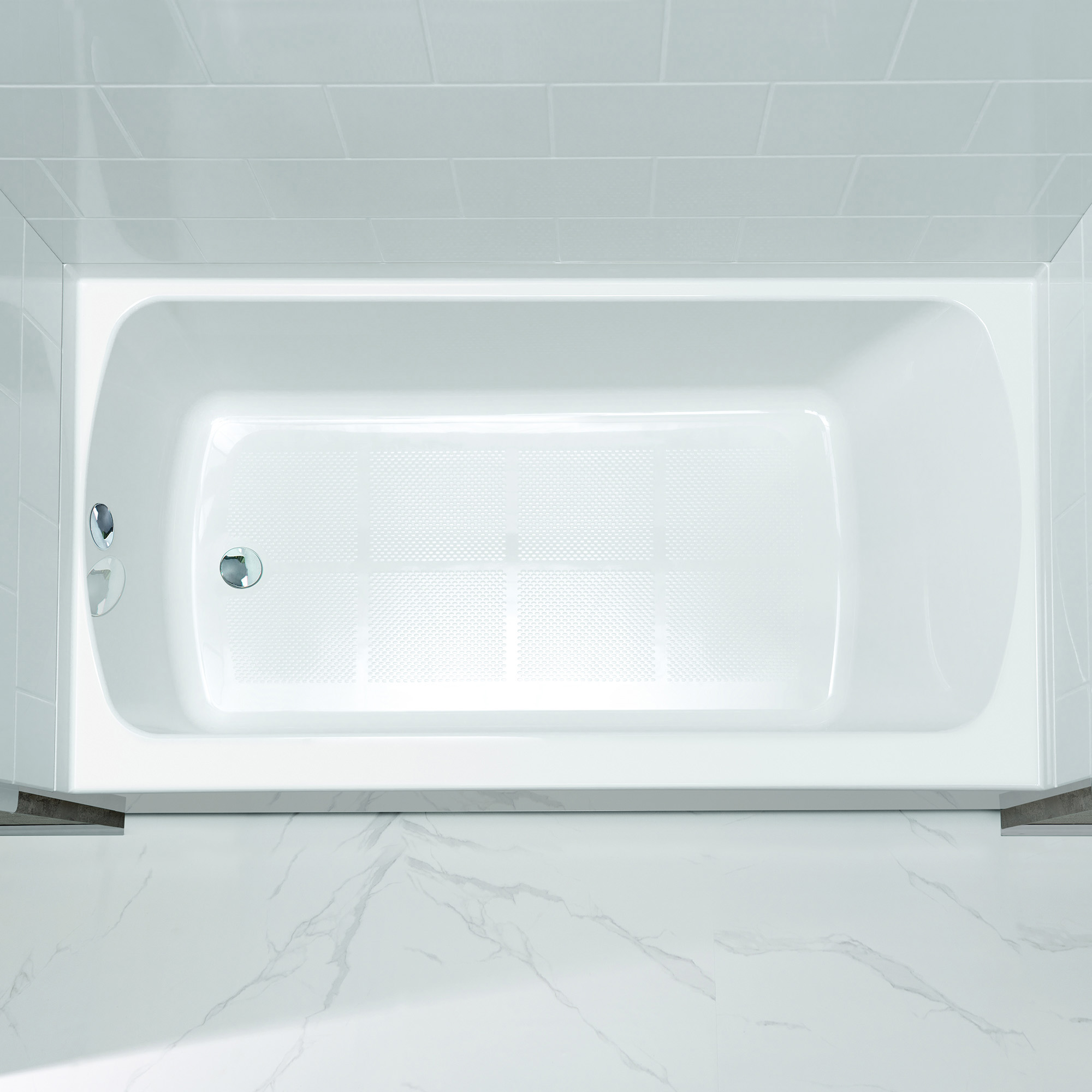  Woodbridge 60” x 32” Four-Piece Direct-to-Stud Alcove Tub Surround with Left-Drain Soaking Bathtub Combo in White_27226