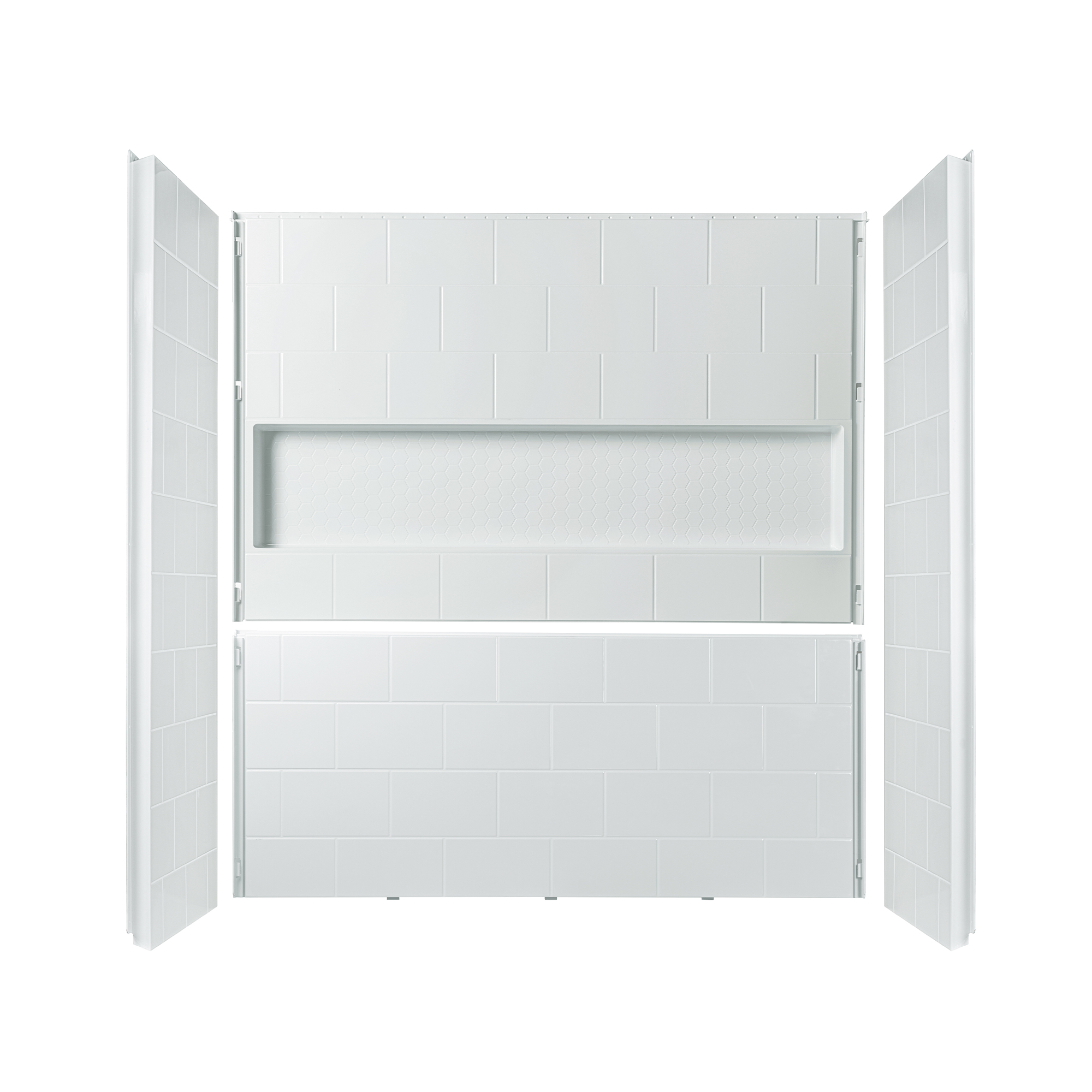  Woodbridge 60” x 32” Four-Piece Direct-to-Stud Alcove Tub Surround Wall Panel Kit in White_27252