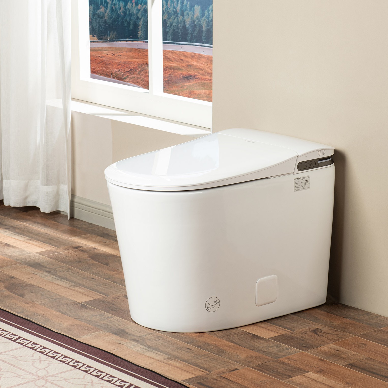 WOODBRIDGE GT100 Smart Toilet with Auto Open/Close Lid, Foot Sensor, Auto Flush, No Bidet, Heated Seat & Fragrance System, ADA Chair Height, Easy to Install
