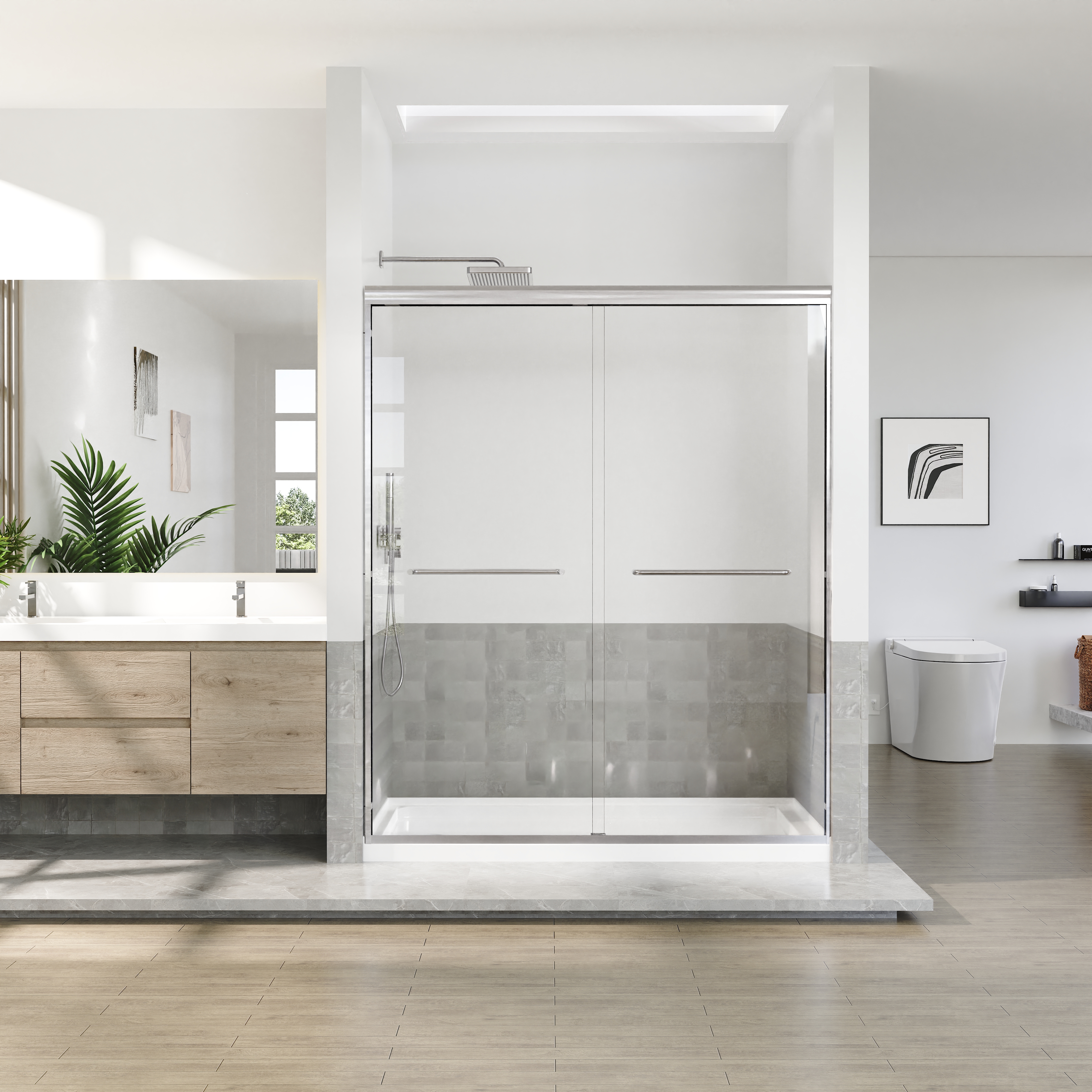 WOODBRIDGE Double Sliding Shower Door 56-60