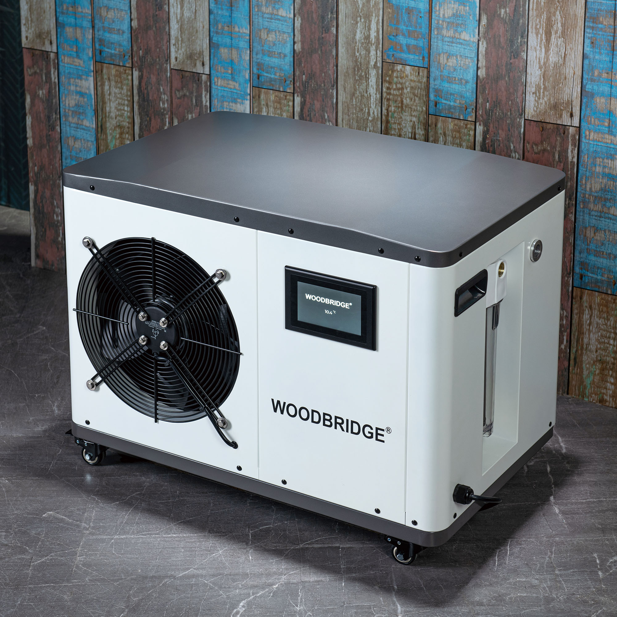 WOODBRIDGE 1.3HP Portable Chiller with Touch Screen Control Panel and Reusable Stainless Steel Filter, White, WIFI-enabled & remote control via APP, WWI6000