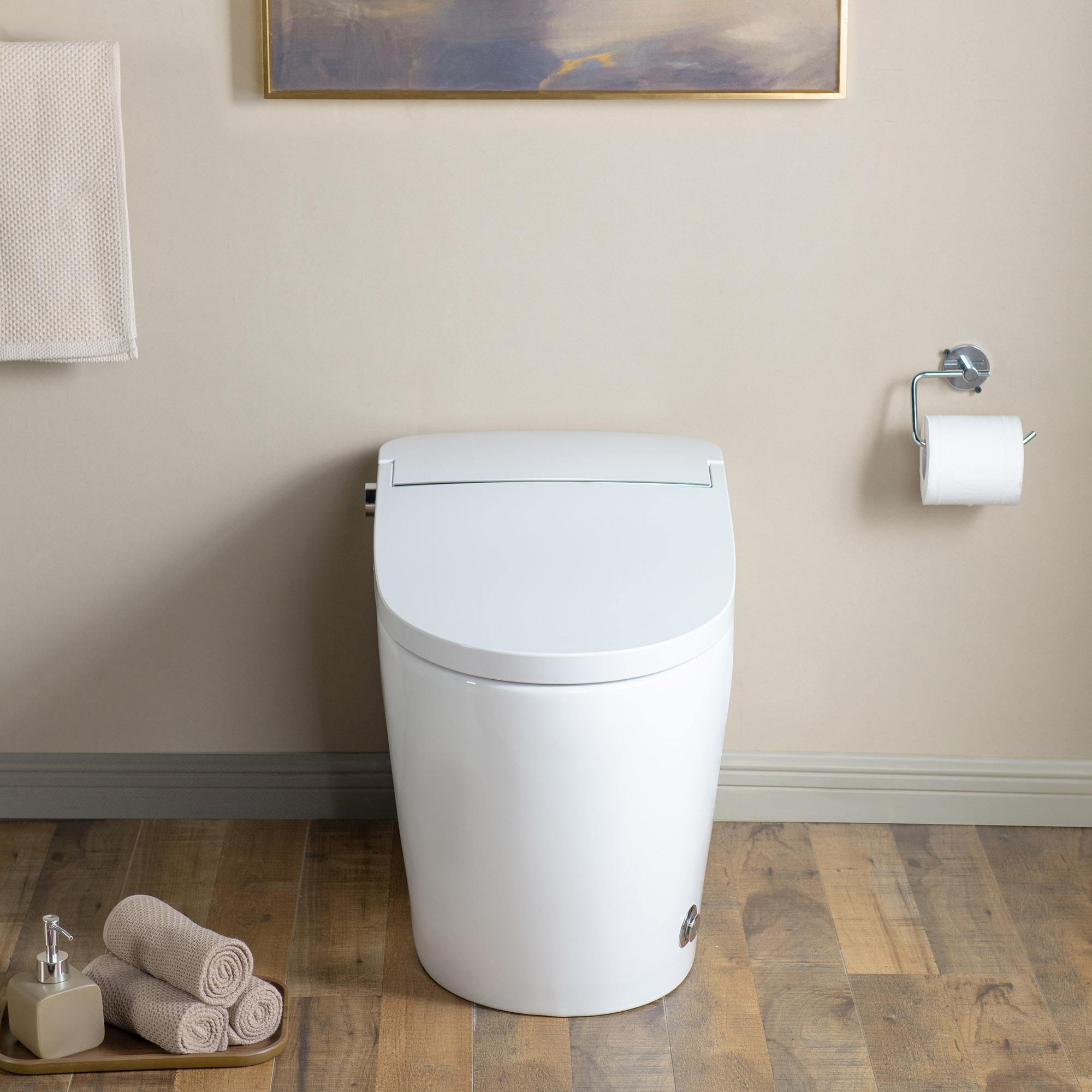 WOODBRIDGE GT075 Smart Toilet with Auto Flush, Foot Sensor, Heated Seat, Soft Night Light & Tankless Design