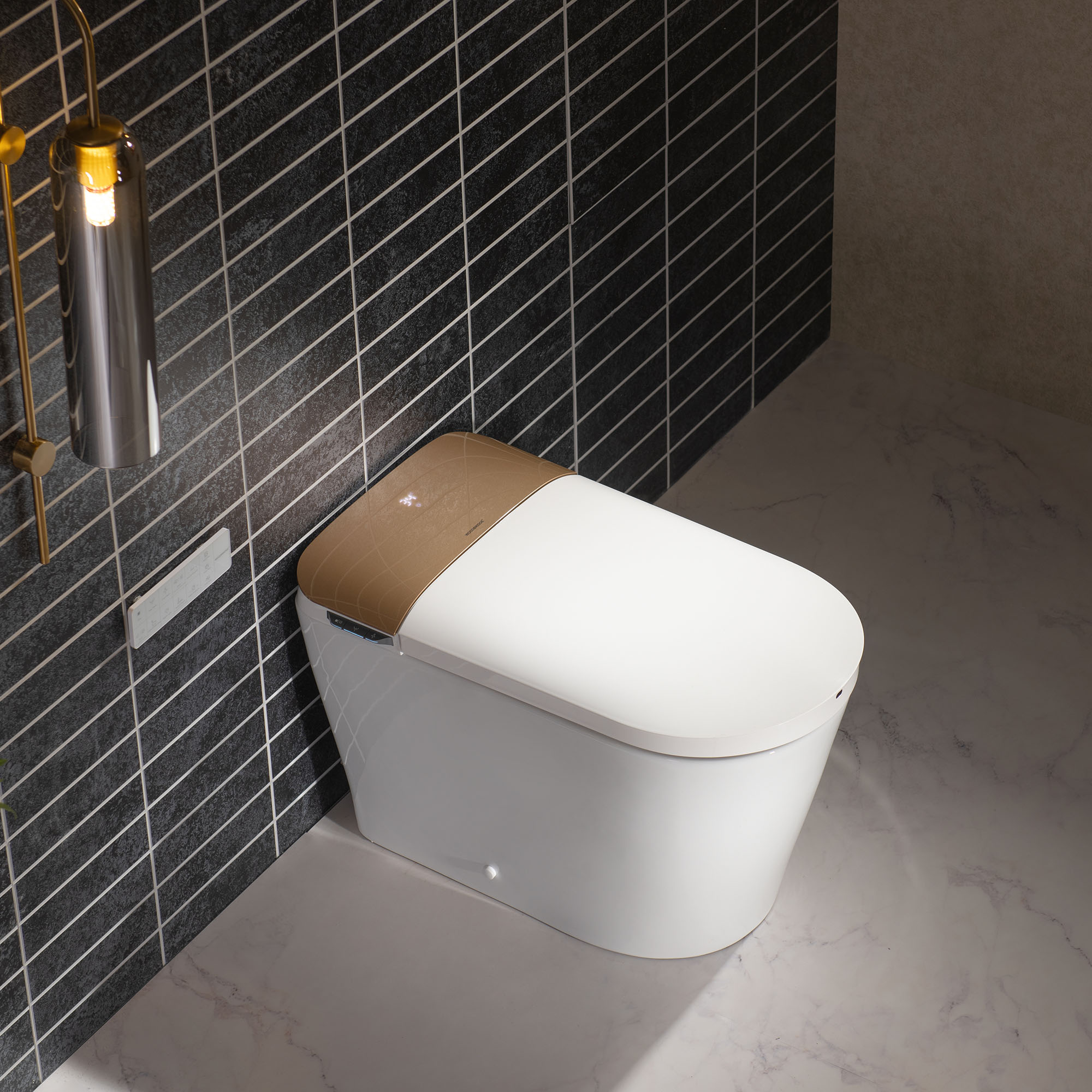 WOODBRIDGE CT915 Premium Smart Toilet, Auto Flush, 1000G Score MAP, Rear/Feminie Cleaning, Heated Seat, Warm Air Dry, Night Light & Smart Deodorization, 2.4G RF Remote, Long-Distance Operation, CT915